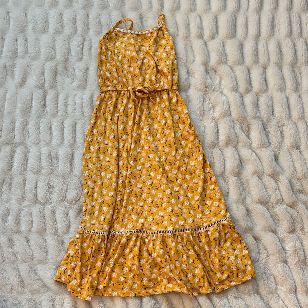 Floral Yellow Kids Dress